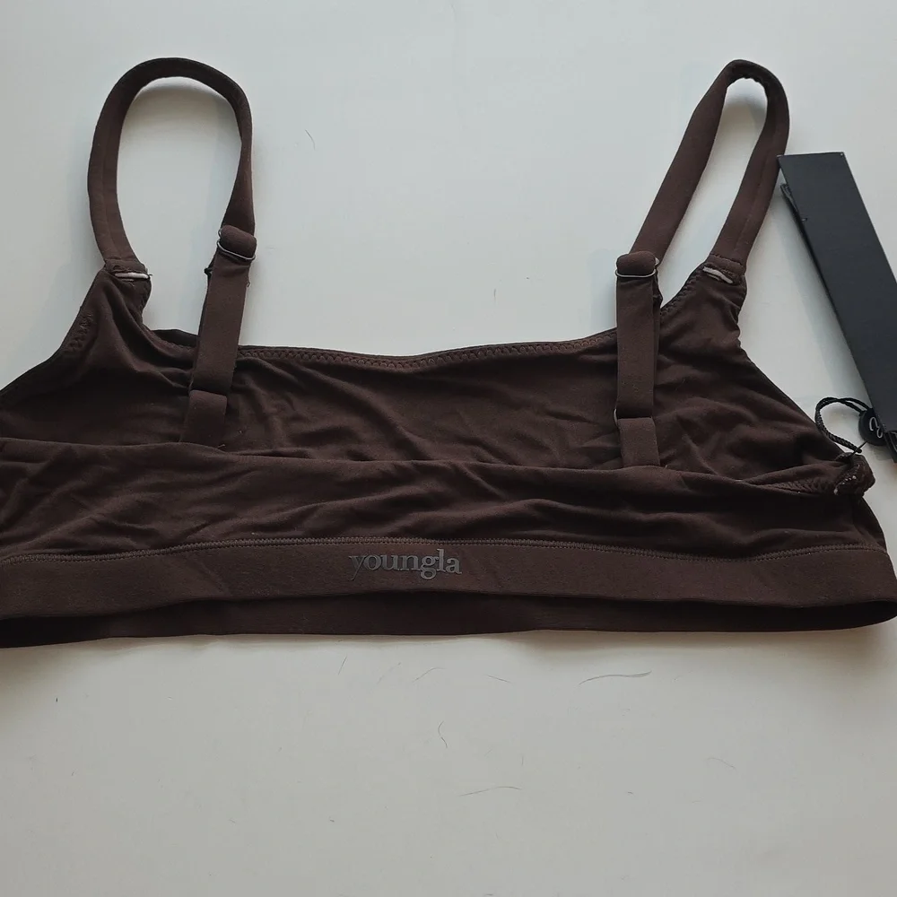 YoungLA Chocolate Brown Sports Bra Small G103 - Picture 3 of 4